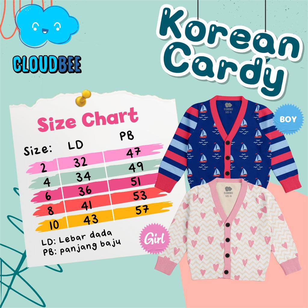 Cardigan Anak Korean Cardy Cloudbee