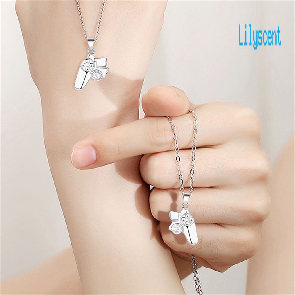 2pcs Kalung Pasangan Model Uniqular Magnetik Untuk Hari Valentine