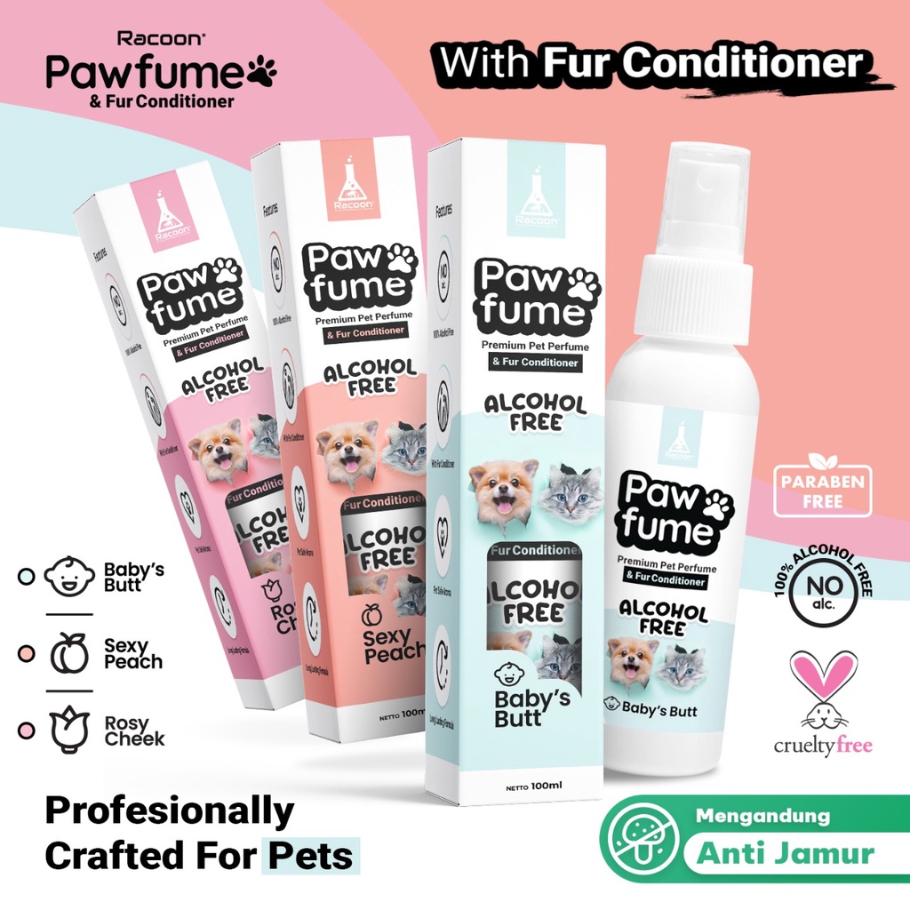 Racoon Pawfume Parfum Anjing / Parfum Kucing Bebas Alkohol dan Aman Untuk Hewan