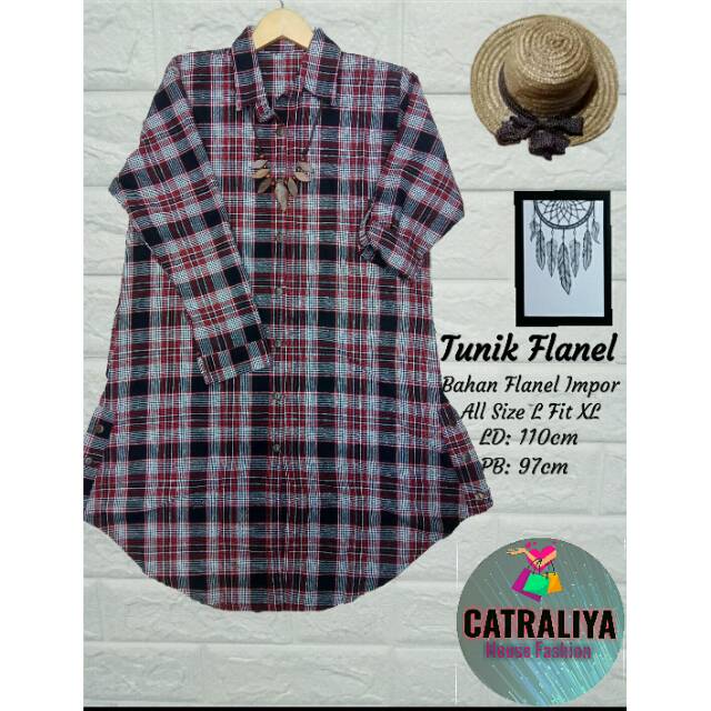 Tunik Flanel/Kemeja Flanel/Tunik/Flanel Impor/Kemeja Wanita