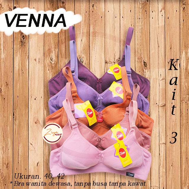 BH Venna Kait 3 - Bra Jumbo / BH Sport Wanita Dewasa - Kancing / Kait 3 - Random Warna