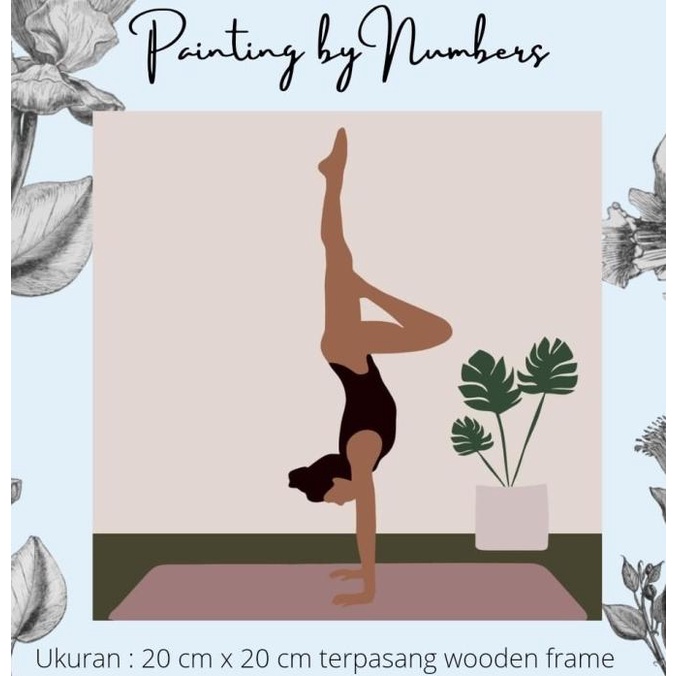 

DIY painting by number 20x20cm kerajinan tangan - LADY YOGA