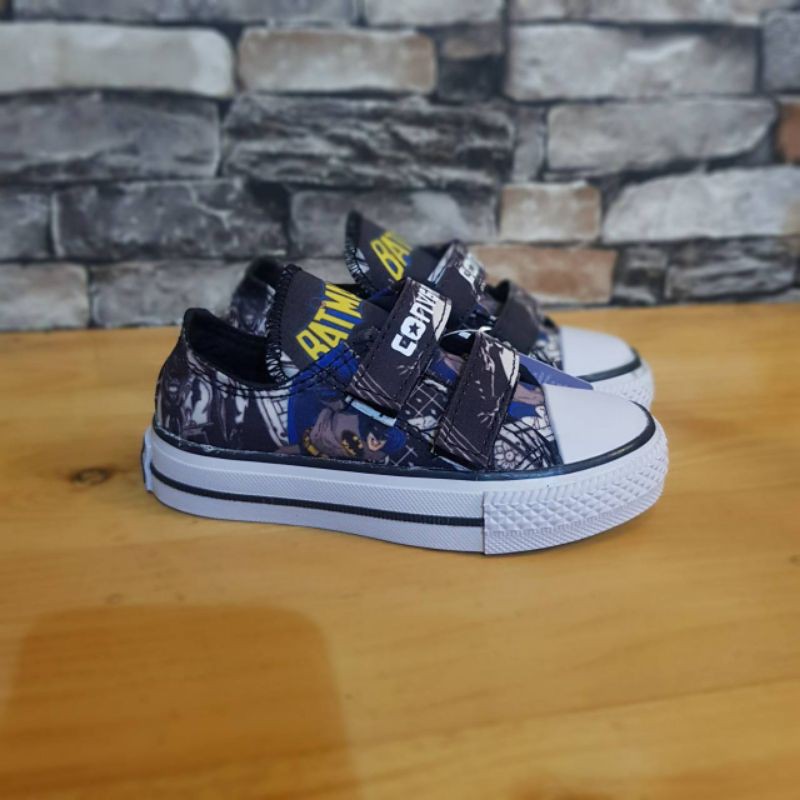 Converse low velcro batman sepatu murah anak anak import quality