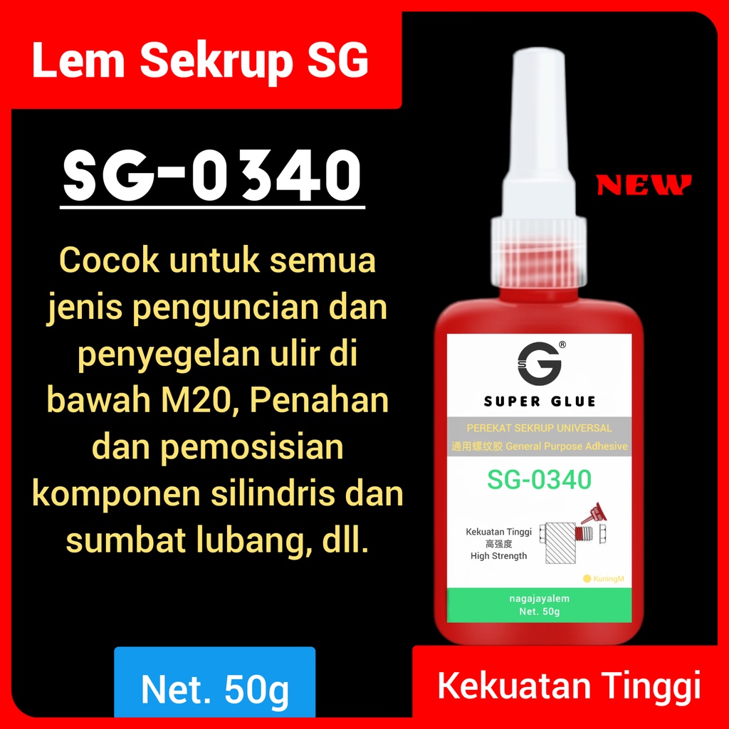 

Lem Sekrup SG-0340/Lem Baut/Lem Sekrup Universal 50ml