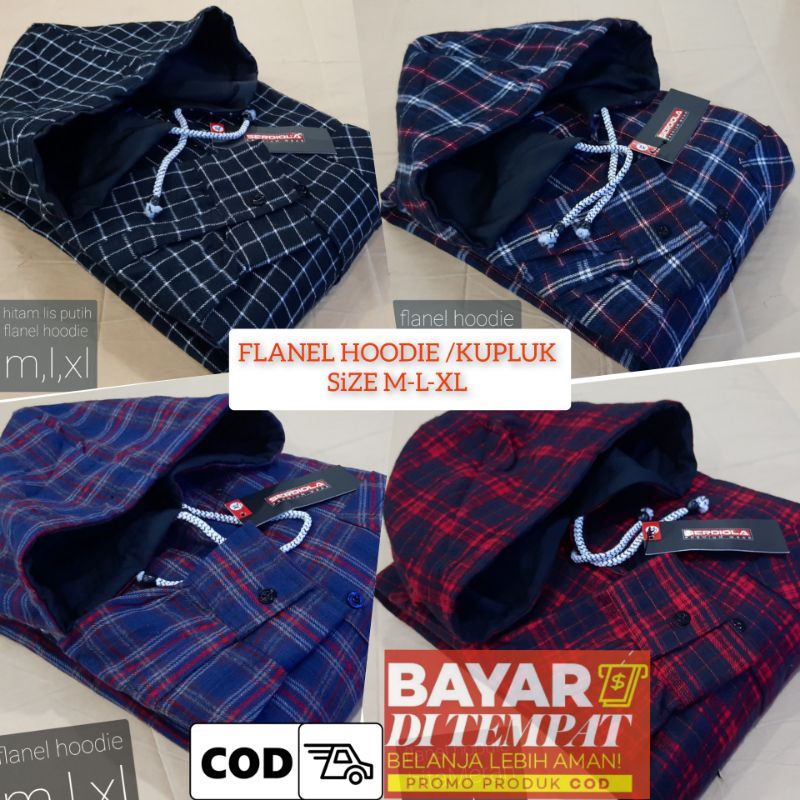 kemeja flanel Hoodie pria dan wanita/flanel kupluk bertopi terbaru dan terlaris