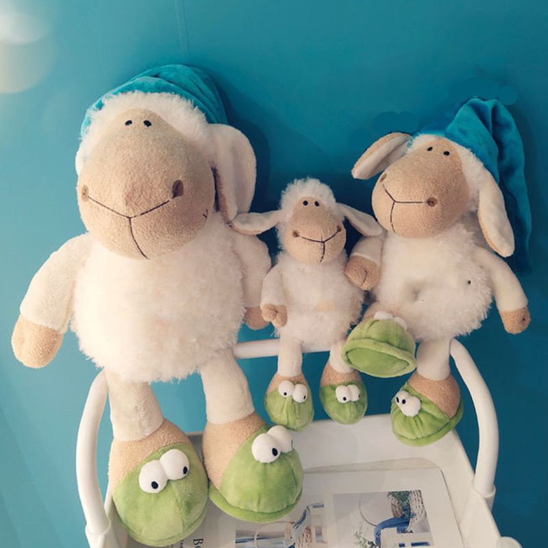 25cm/35cm/50cm sleepy sheep creative plush toy stuffed toy doll sheep 25cm children baby toy christmas gift