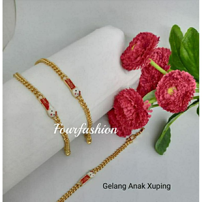 Fourfashion Gelang Xuping Anak HK Hello Merah