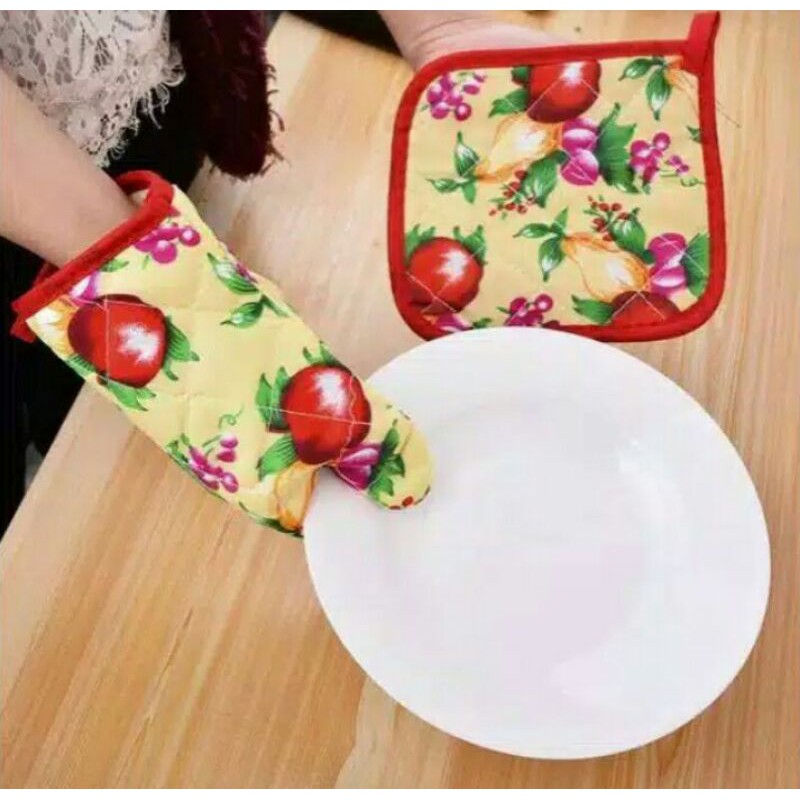 Sarung Tangan Oven Microwave SET / Anti Panas Kitchen Set