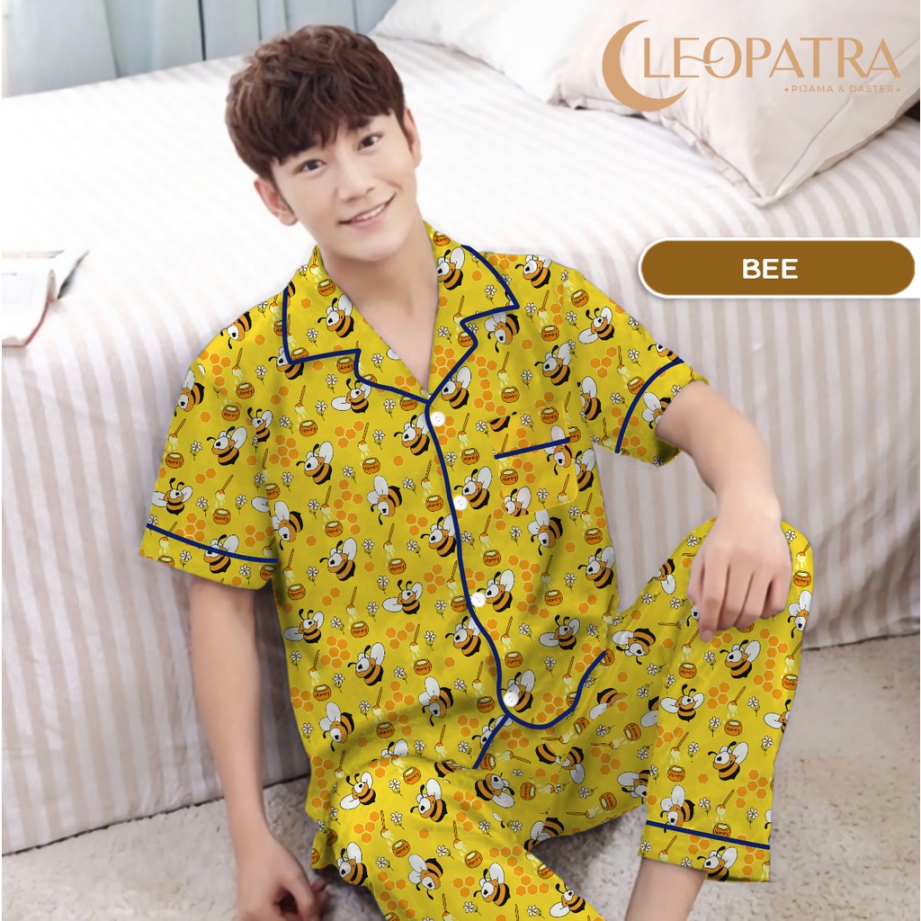 Cleopatra Piyama Remaja Dewasa Pria (Size L) Baju Tidur Motif Karakter Celana Panjang Lengan Pendek