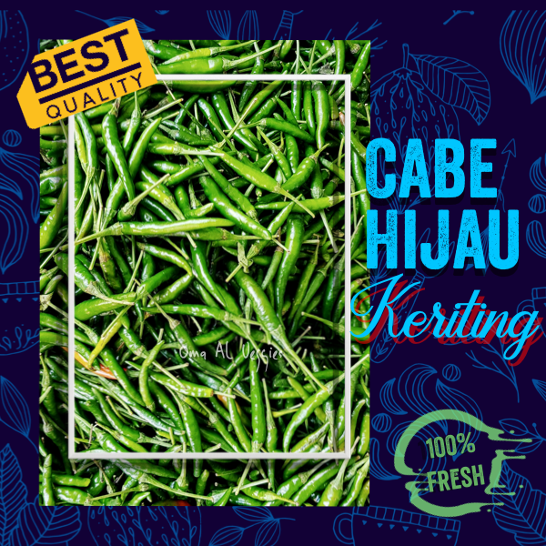 

CABE / CABAI KRITING HIJAU / IJO KERITING / GREEN CURLY PEPPER Per 100 gram