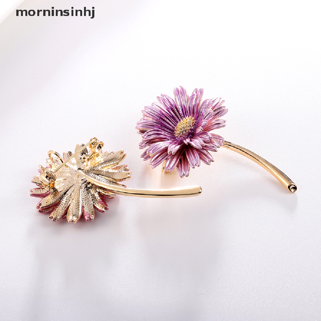 Mornin Bros Pin Enamel Desain Bunga Aster Untuk Wanita