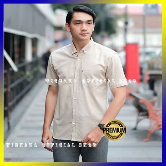 Kemeja Terlaris cowok Best seller Keren Premium PolosTerbaru Kemeja Pria Lengan Pendek Cowok Baju Cr