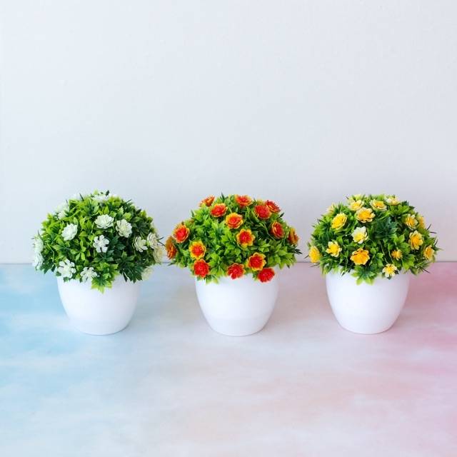 NFS561 bunga plastik/pajangan bunga Artifisial/vas bulat-1