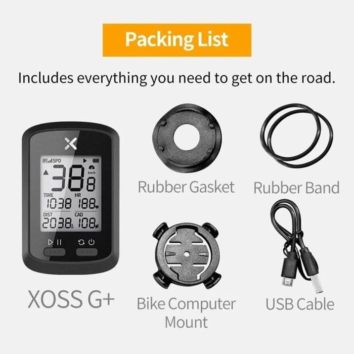 Paket XOSS G Plus Speedometer dan SRAM Barfly BONUS Case Silicone JOS