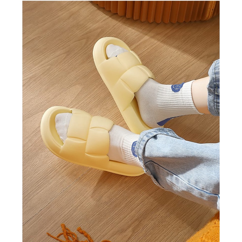 Sandal Slop Unisex Rubber Tebal Polos Sandal Rumahan Tmall88