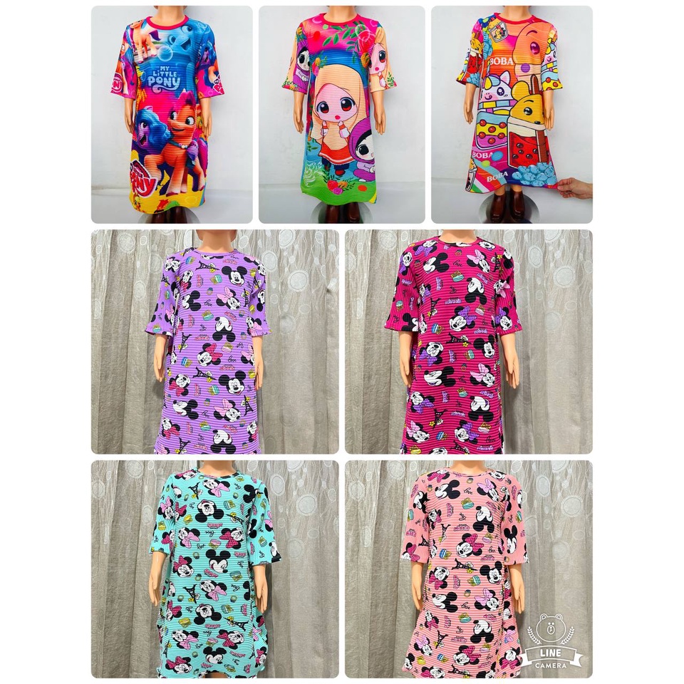 DL88 I PAKET HEMAT DRES NAIK TURUN  ANAK PEREMPUAN ISI 3 PCS MOTIF RANDOM