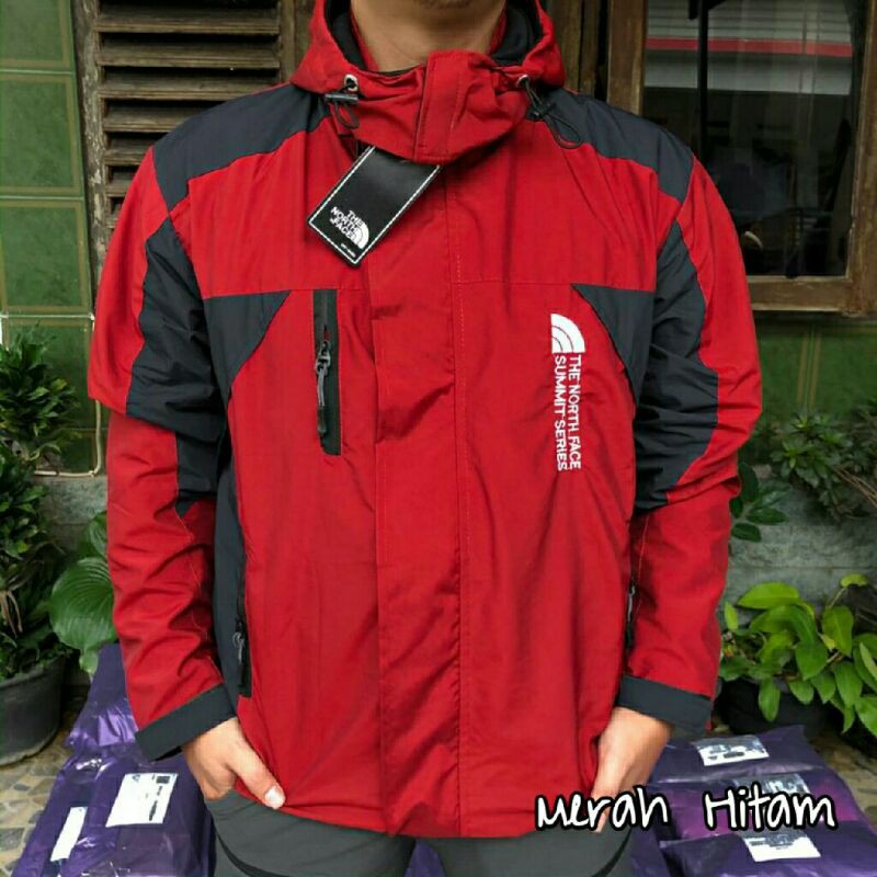 JAKET outdoor  jaket murah TERBARU & TERKECE  JAKET GUNUNG JAKET ABU JAKET NAVY JAKET TNF jaket  SUMMIT SERIEZ jaket pria wanita jaket murah jaket terbaru jaket musim dingin jaket musim hujan jaket waterproof jaket anti air jaket anti angin-merah hitam B