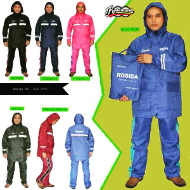 jas hujan setelan celana rosida 882 SPORTY ORIGINAL ukuran M L XL 2XL 3XL 4XL