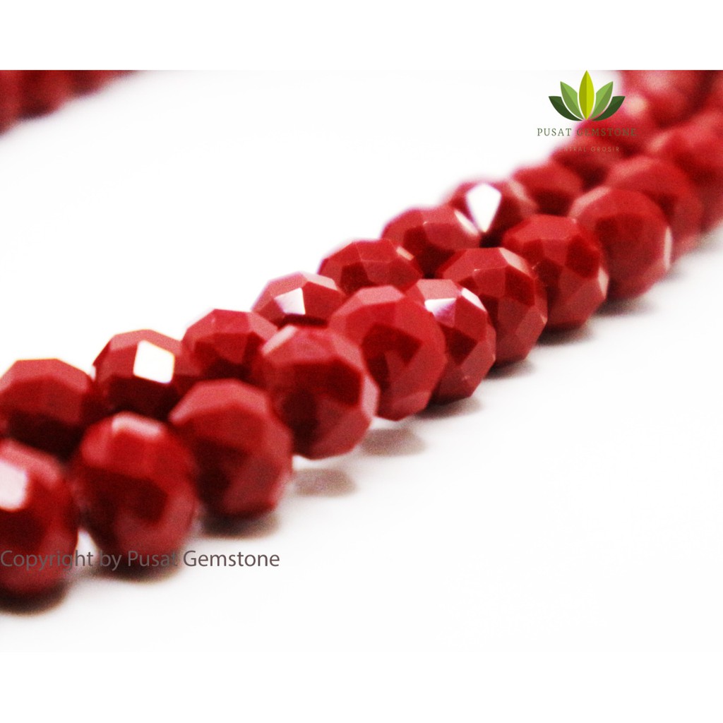 Tasbih Batu Kristal Red Marjan 99 Butir Grade A