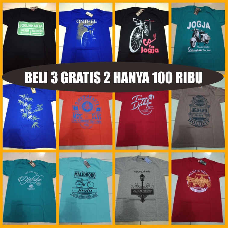 Doublefive - Promo Kaos Pria Distro Paket Beli 3 Gratis 2 pcs Murah M L XL Full Print Dewasa Kaos Pria Distro / Baju / Baju Kaos Pria / Kaos Pria / Baju Distro Pria Keren / Kaos Distro Pria Keren / Kaos Distro / Bonus Dadakan / Kaos Wanita / Baju Wanita