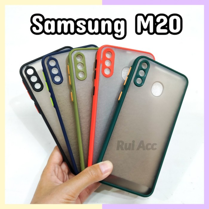 Case Aero Samsung M20 Bumper Dove TPU Soft Hard Fuze Doff Matte My Choice Protect Camera Rui Acc