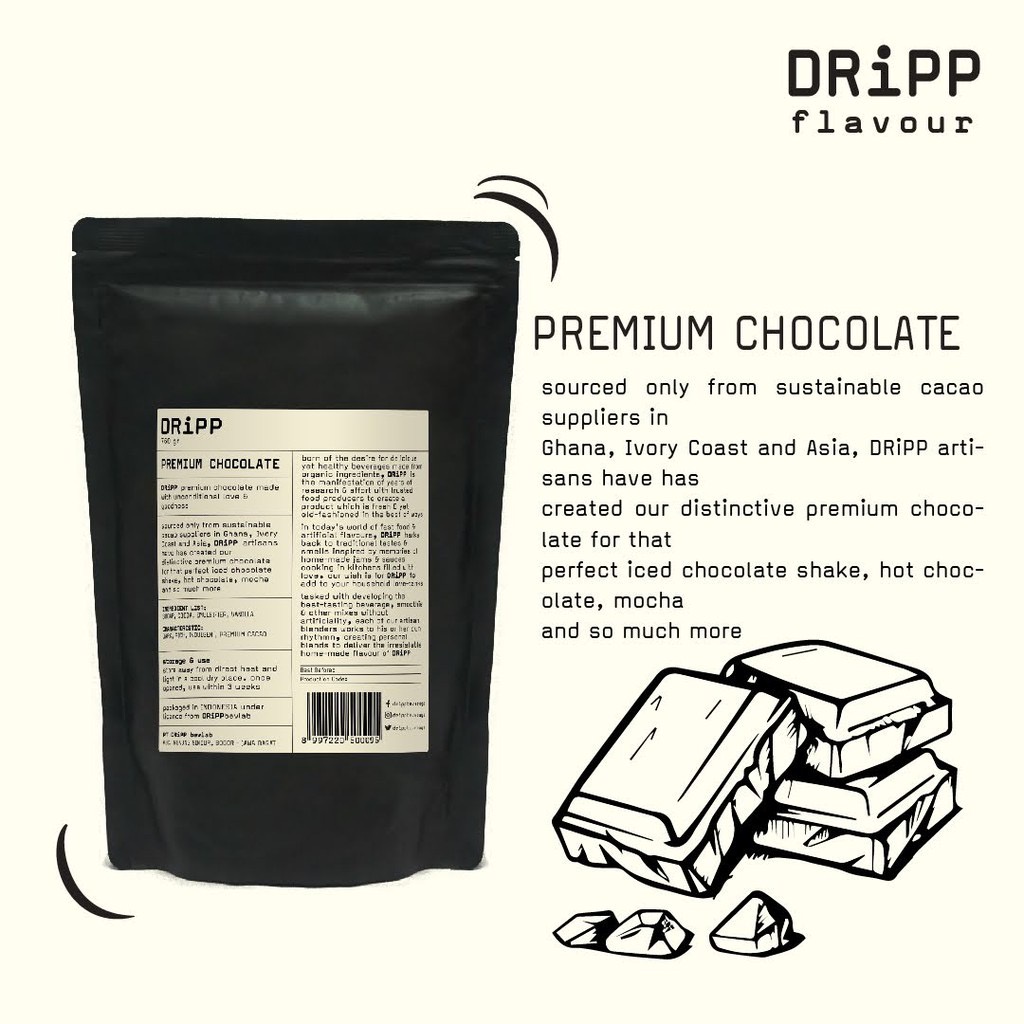 

DRiPP Premium Chocolate Powder - Bubuk Perisa Coklat Premium untuk HORECA