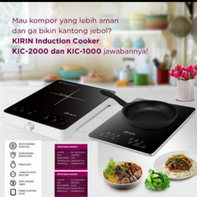 Kompor Listrik Induksi Kirin Kic-1000 Induction - Cooker Ultra Slim Wsmn2A_W3D
