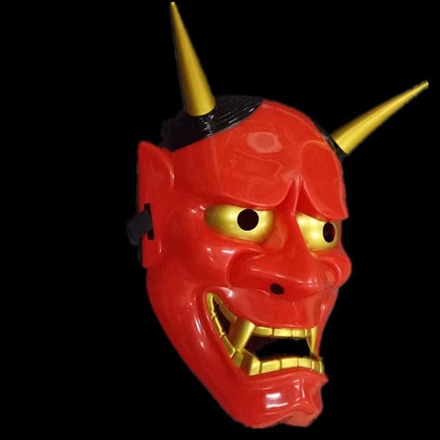 TOON topeng oni demon red merah shinigami mask iblis cosplay