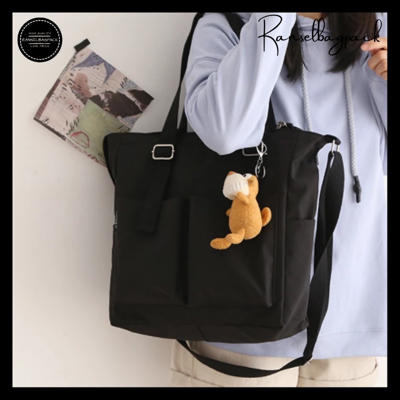 Tas Tote Bag Bahu Selempang Shoulder Terbaru Bagus Murah Kekinian Korea Import  Lokal Original Fashion Lokal Multifungsi Stylish Favorit Remaja Dewasa Sekolah Kuliah Kerja  Traveling Perempuan Wanita Cewek