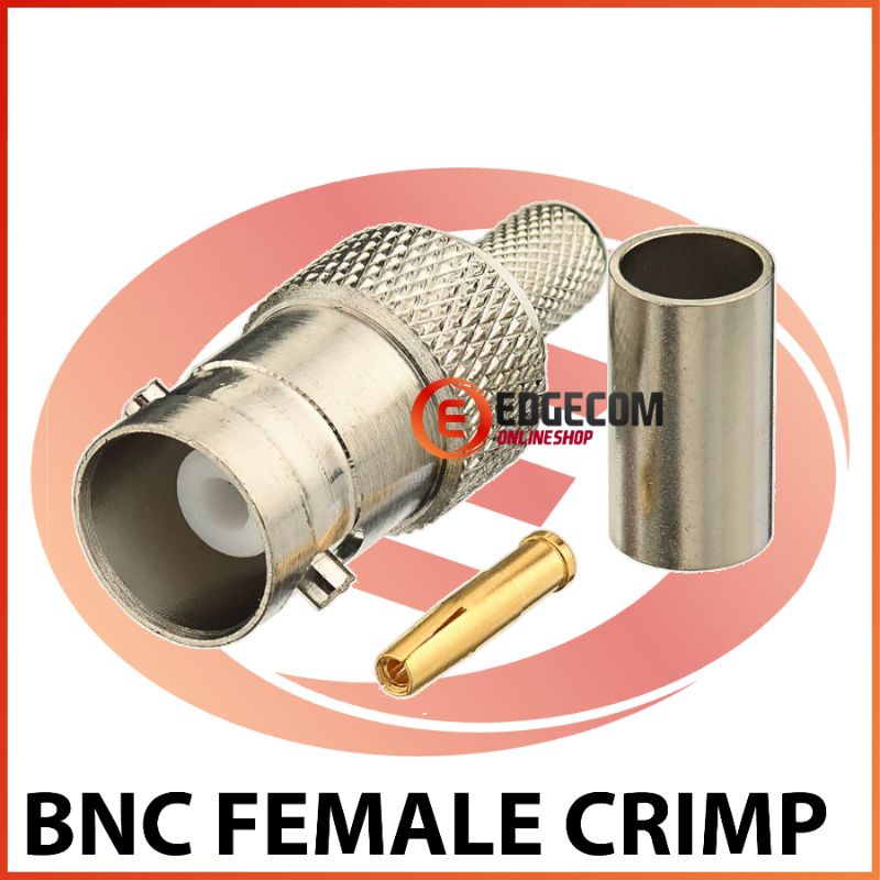 Konektor BNC Female (Pin Female) Crimping Untuk RG5, RG6 Per PCS