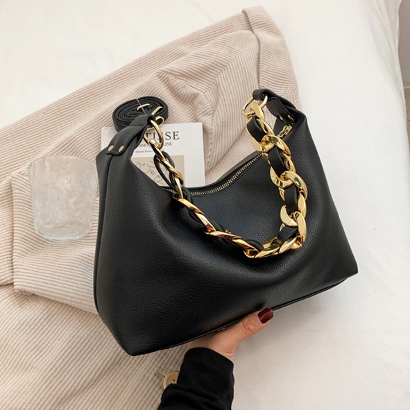 BJ43326 - BLACK/BROWN/COFFEE - TAS SLEMPANG TOTEBAG TALI RANTAI WANITA FASHION IMPORT MODIS ELEGAN TERMURAH TERLARIS TERBARU BAGSTORE JAKARTA TAS BATAM BQ3326 CR7806