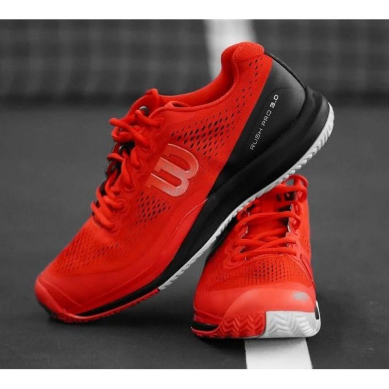 Sepatu Tennis Pria Wilson Rush Pro 3.0 Red Black Premium BNIB