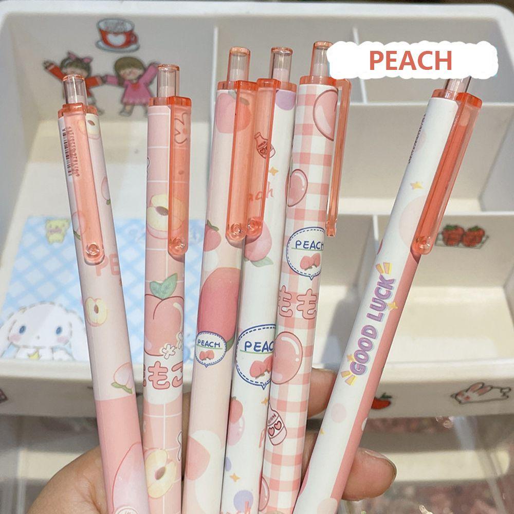 Pulpen Ballpoint Nanas Hadiah Peach Warna Warni Refill Belajar Perlengkapan Kantor Press Gel Pulpen