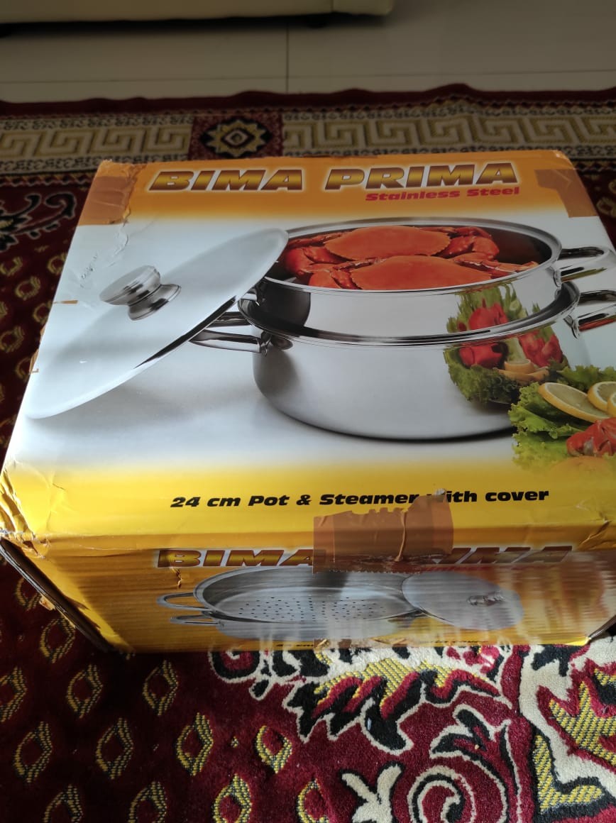 Bima Prima Panci Kukus / Pot & Steamer / 24 Cm Stainless Inox Premium