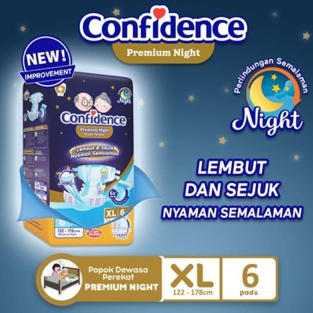 Confidence | Adult Premium Night XL 6 | Popok Dewasa | Adult Diapers