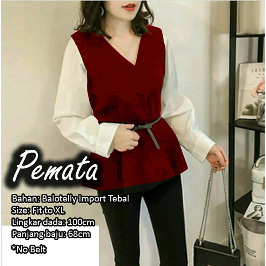 016  PERMATA BAJU ATASAN WANITA DEWASA MURAH MODIS CEWEK KEKINIAN GROSIR TANAH ABANG