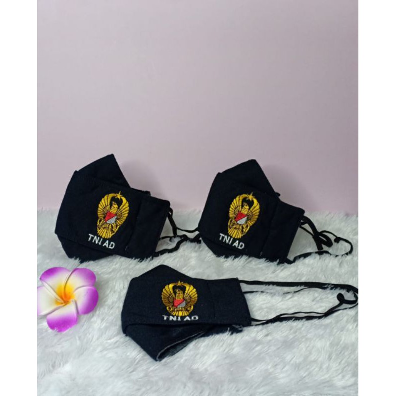 Masker TNI AD 3D Logo Bordir