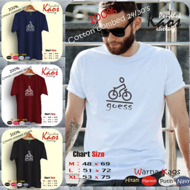 Kaos Goes sepeda|kaos combed|kaos pria keren|distro cowok cewek