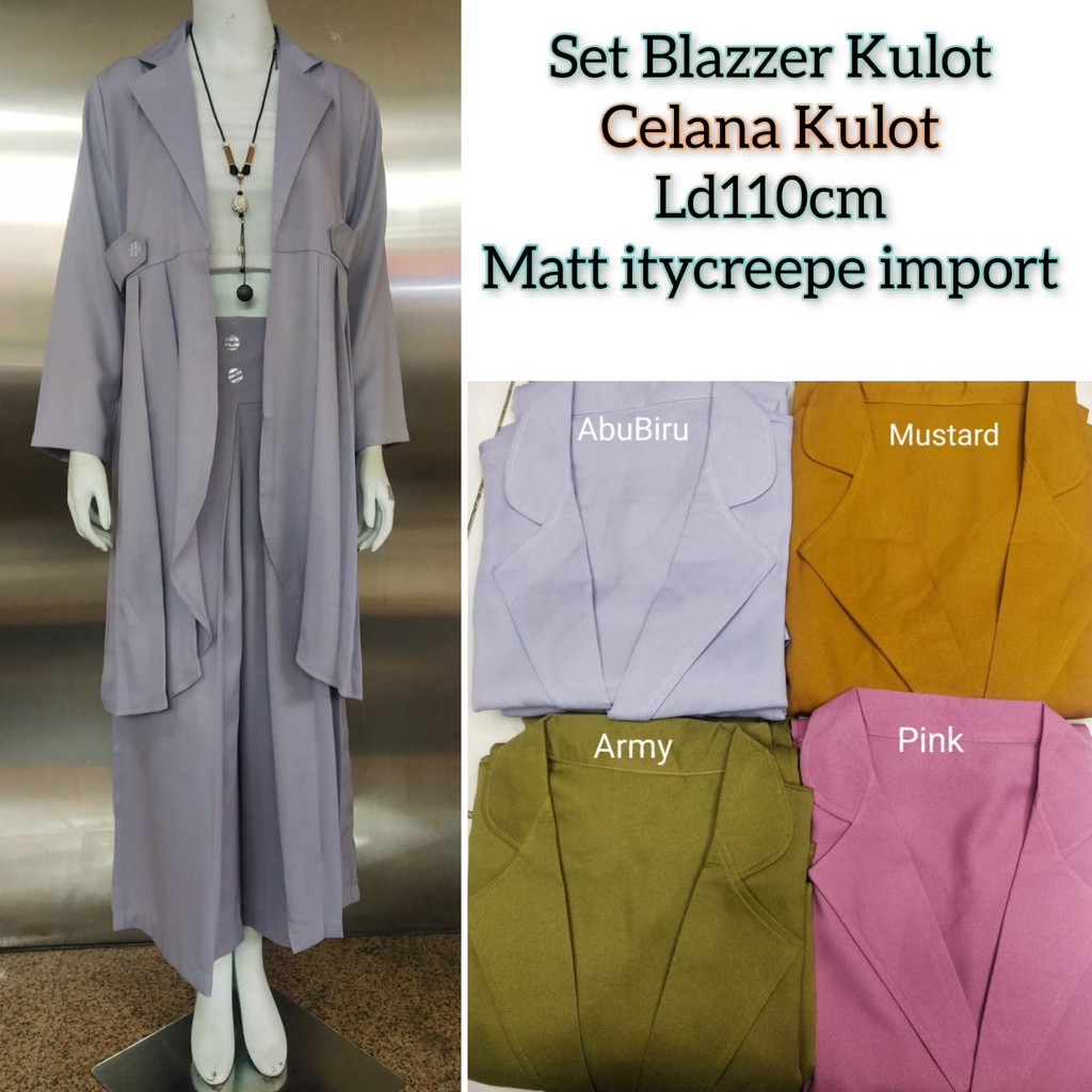 Set Blazer Kulot LD 110 Bahan Crepe / COD