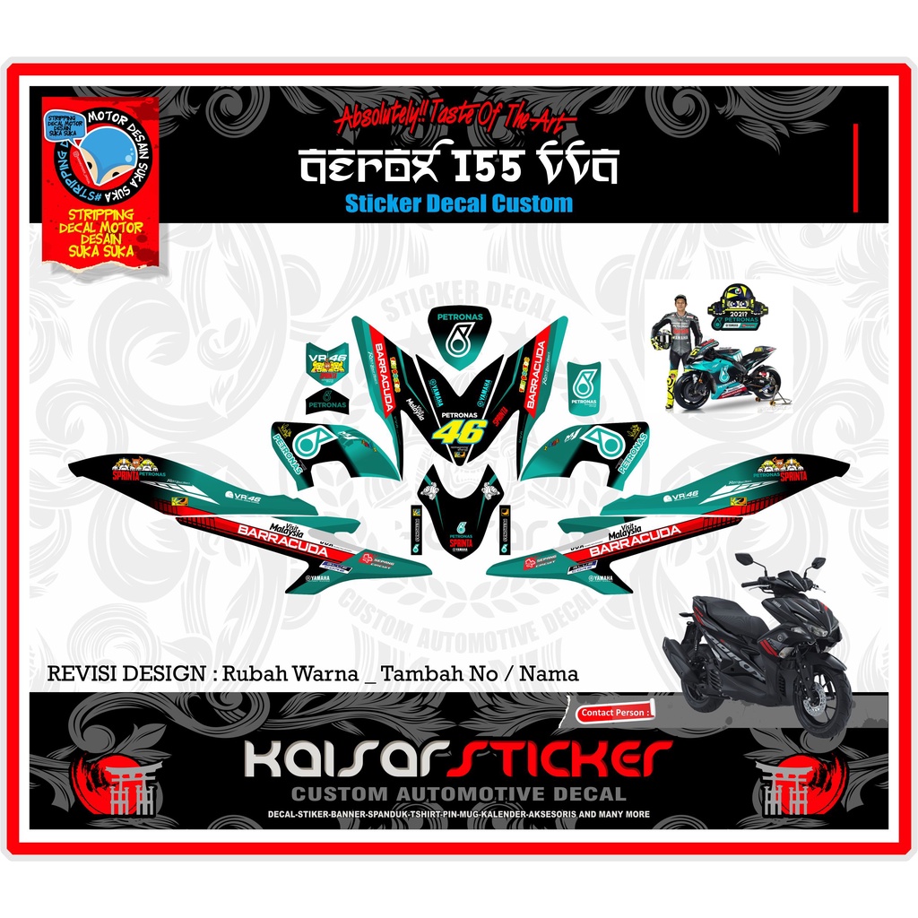 Decal Stiker Yamaha Aerox 155 Petronas New