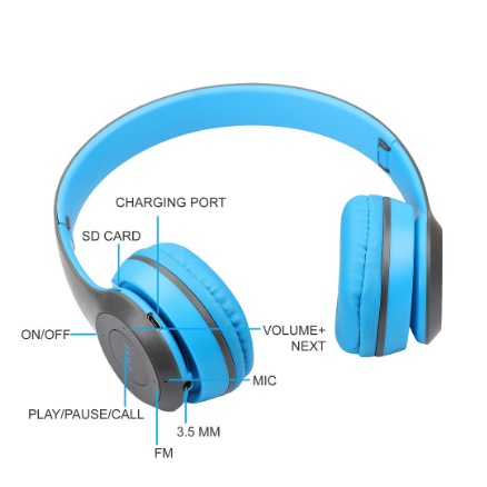 P47 Headphone Bluetooth Gaming Earphone Bluetooth Suara Jernih Dan BASS Kencang Headset Wireless