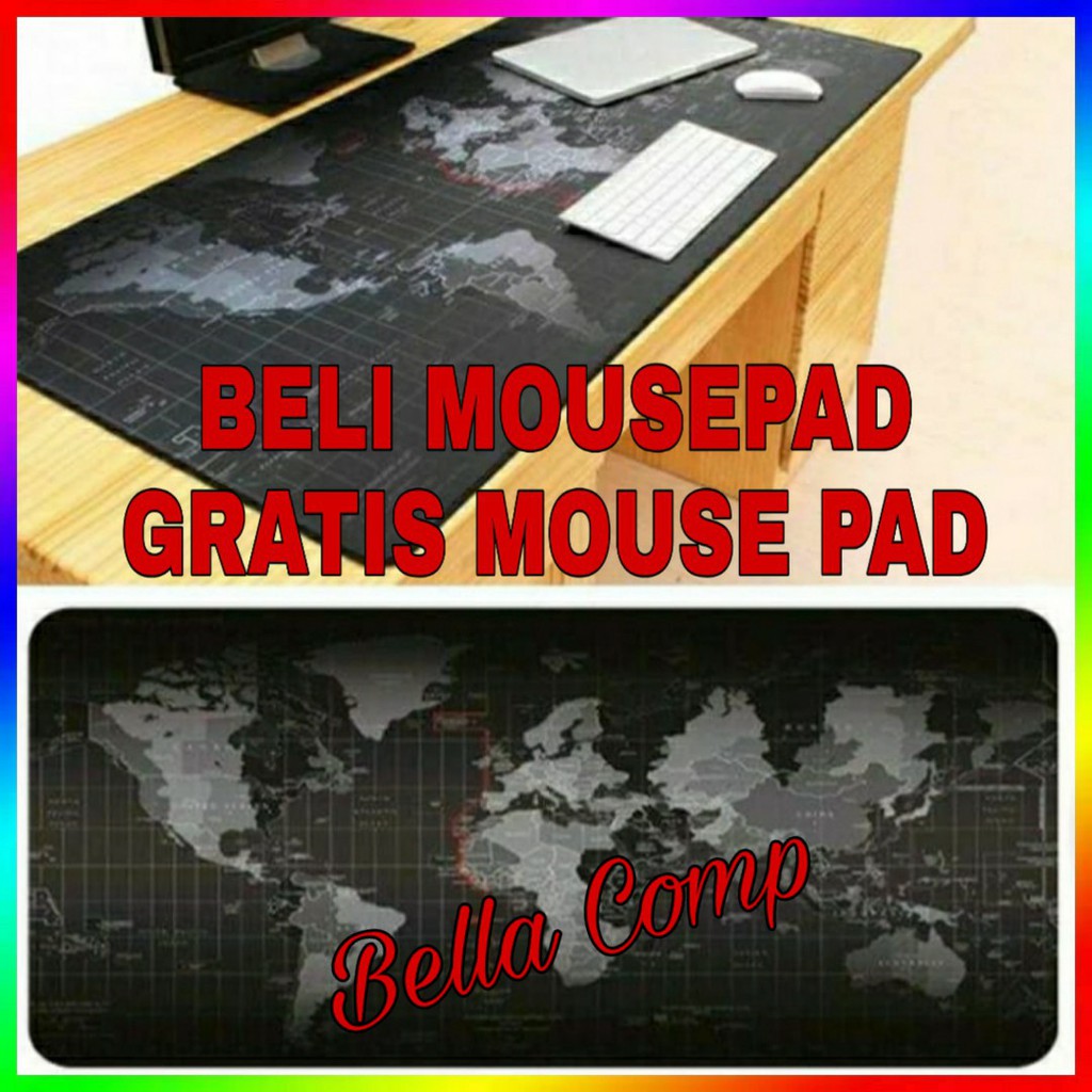 Gaming Mousepad Mouse Pad XL Gaming Mouse Pad Besar Mouse Pad Peta Dunia Mouse Pad Polos Anti slip
