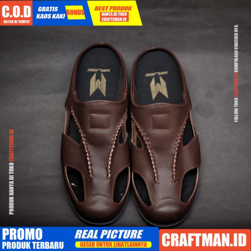 CRAFTS X WIRO Sandal Kulit Pria Sandal Casual Pria Original Bustong