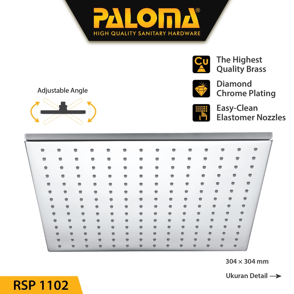 PALOMA RSP 1102 Rainshower Head Shower Rain Mandi Atas Kepala Brass
