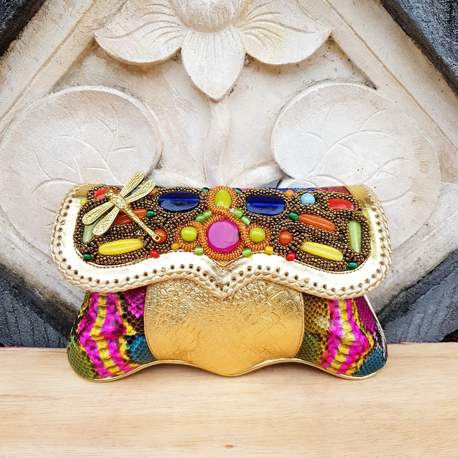 Clutch Kulit Ular Mehli Size S Handmade Asli Bali