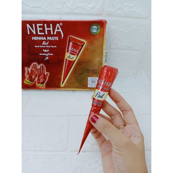 NEHA HENA PASTE RED 1 PCS HENNA HALAL WARNA MERAH