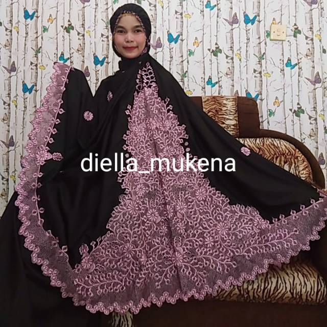 Mukena bordir punggung daun2