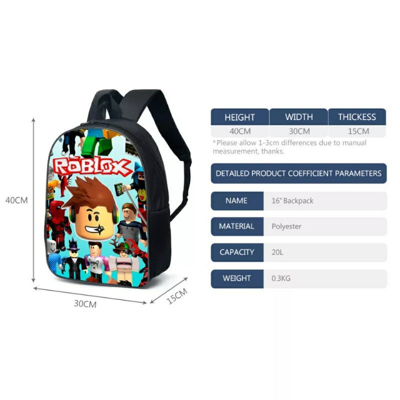 Qisswa_Tas Ransel Anak Sekolah PAUD TK SD Karakter ROBLOK Backpack Anak Sekolah Motif ROBLOK