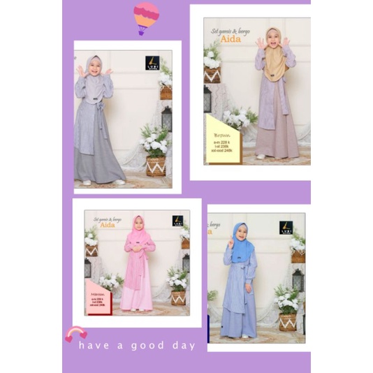Lubi Aida Gamis Anak (Ready 4 Warna)