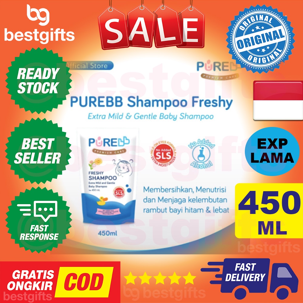 PURE BABY KIDS PUREBABY PUREKIDS SHAMPOO FRESHY REFILL 450 ML SHAMPO RAMBUT HAIR SABUN MANDI BAYI ANAK